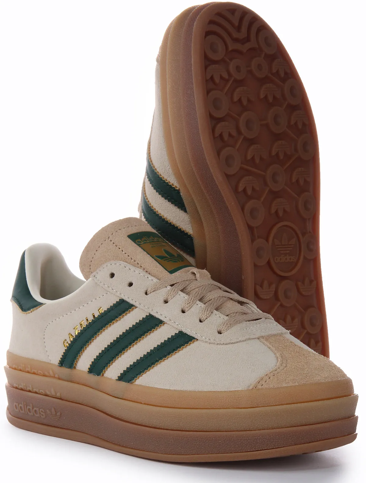 Adidas Gazelle In White Green For Women