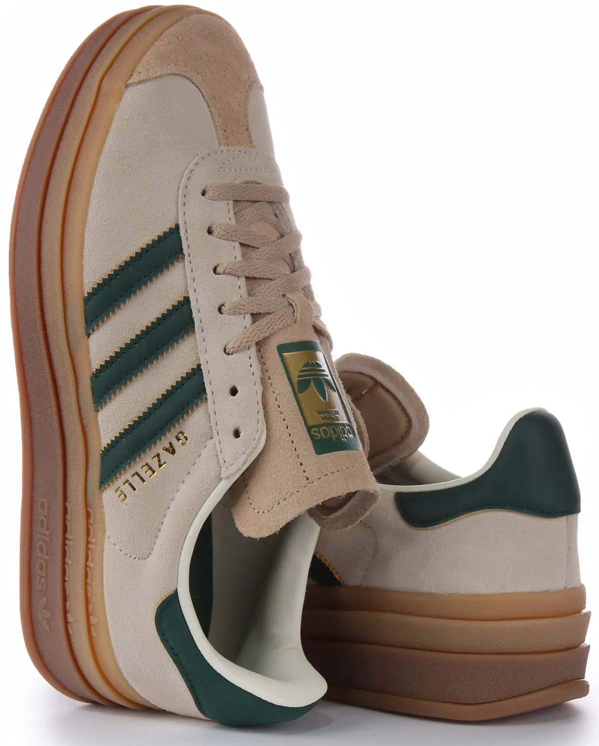 Adidas Gazelle In White Green For Women
