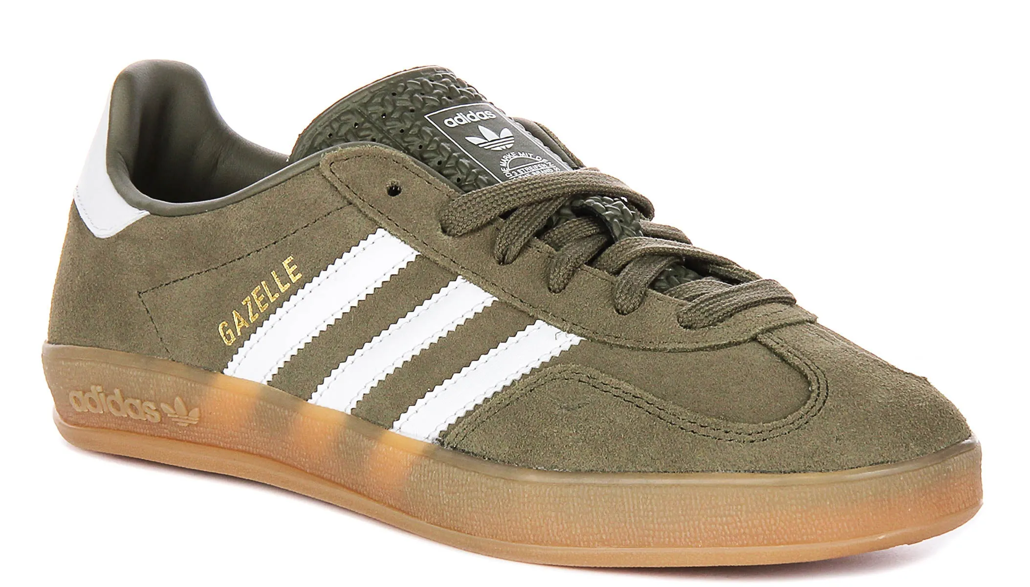 Adidas Gazelle Indoor In Olive White