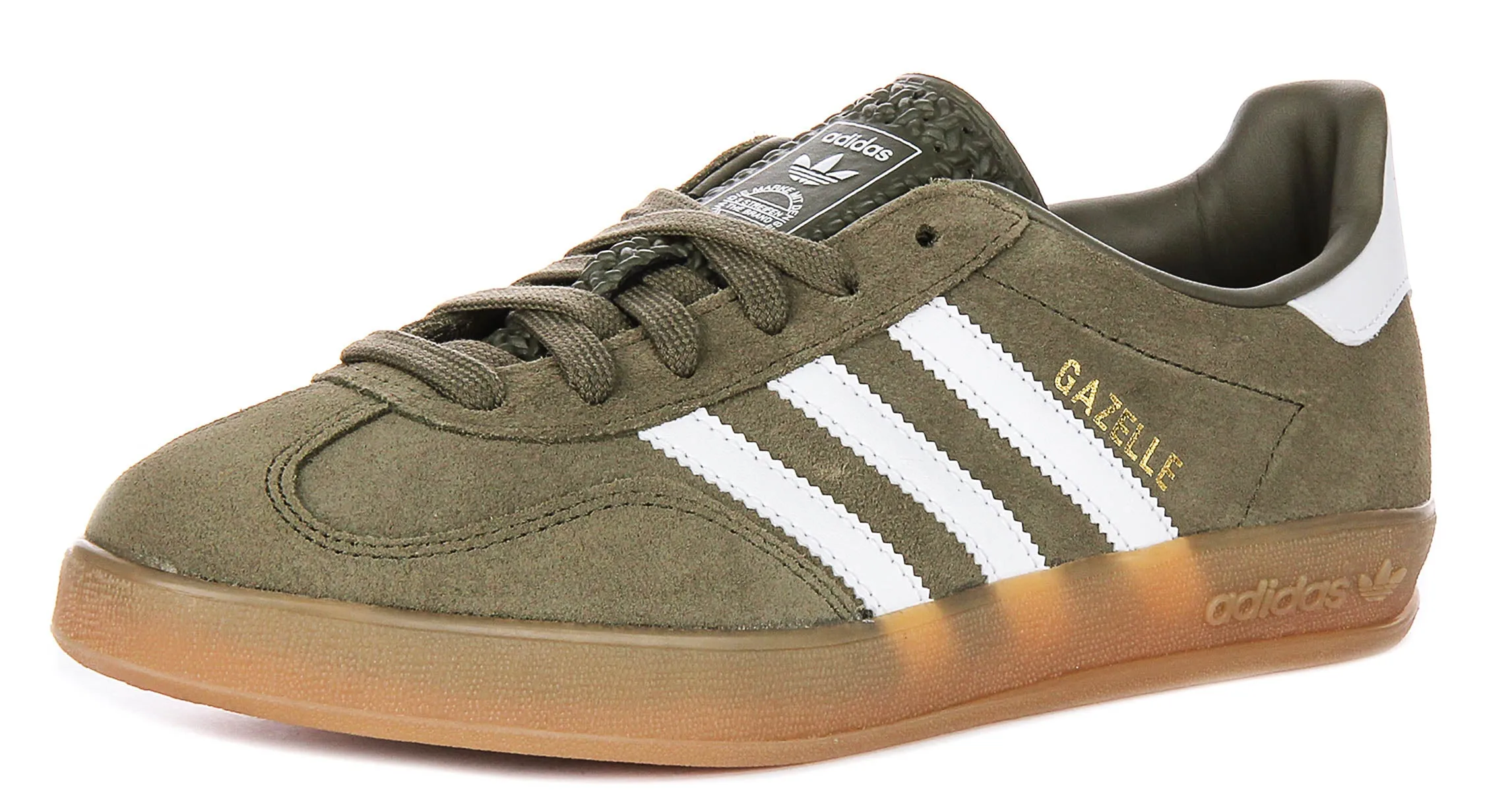 Adidas Gazelle Indoor In Olive White