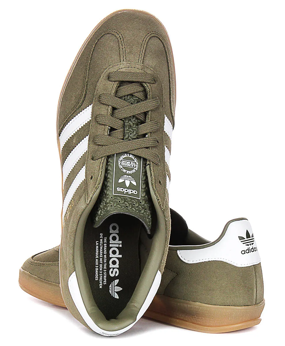 Adidas Gazelle Indoor In Olive White