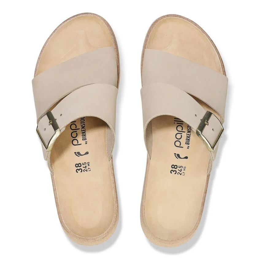 Almina - Warm Sandcastle Nubuck Leather||Almina - Cuir nubuck chteau de sable chaud