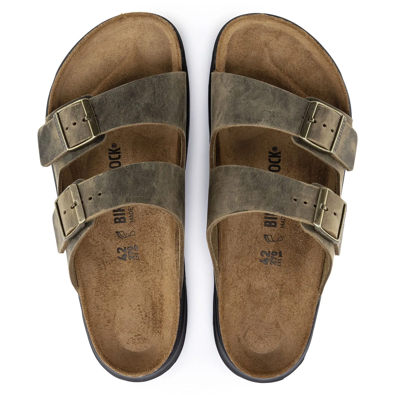 Arizona Crosstown Men - Artic Old Faded Khaki Oiled Leather||Arizona Crosstown pour hommes - Cuir huil kaki dfraichi