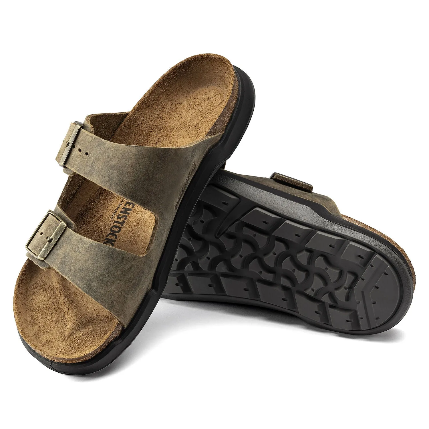 Arizona Crosstown Men - Artic Old Faded Khaki Oiled Leather||Arizona Crosstown pour hommes - Cuir huil kaki dfraichi