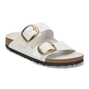 Arizona Hammered Big Buckle - Antique White High Shine Leather||Arizona grosse boucle martele - Cuir verni blanc antique
