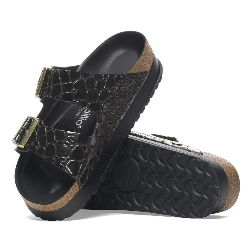 Arizona Platform - Black Patent Leather||Arizona plateforme - Cuir verni noir