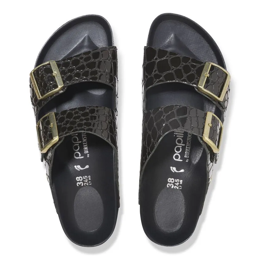 Arizona Platform - Black Patent Leather||Arizona plateforme - Cuir verni noir
