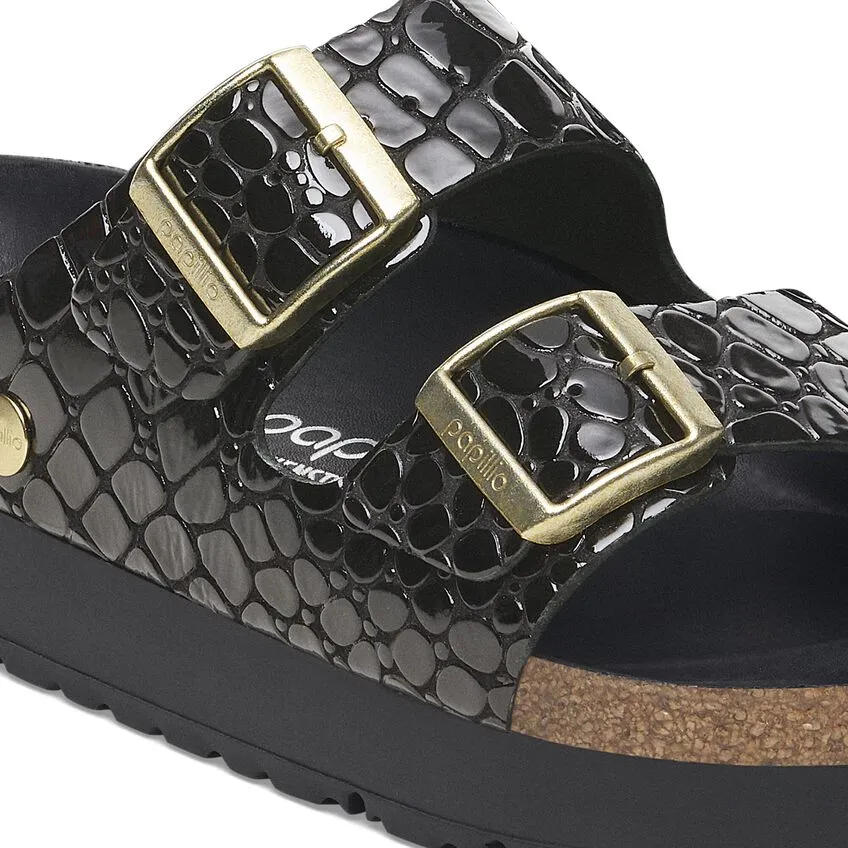 Arizona Platform - Black Patent Leather||Arizona plateforme - Cuir verni noir