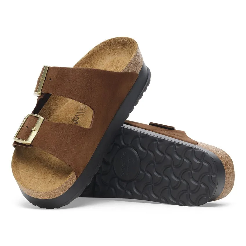 Arizona Platform- Dark Tea Nubuck Leather||Arizona Platform - Cuir nubuck th noir