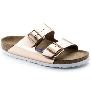 Arizona Soft - Metallic Copper Leather White Sole||Arizona assise plantaire souple - Cuir Mtallique cuivre