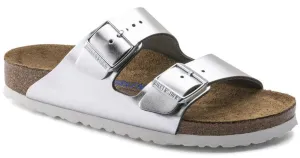 Arizona Soft - Metallic Silver Natural Leather||Arizona assise plantaire souple - Cuir Mtallique argent