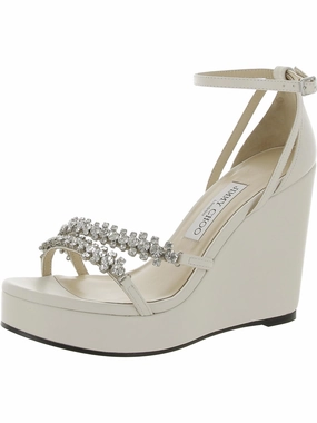 Bing  Womens Dressy Leather Wedge Sandals