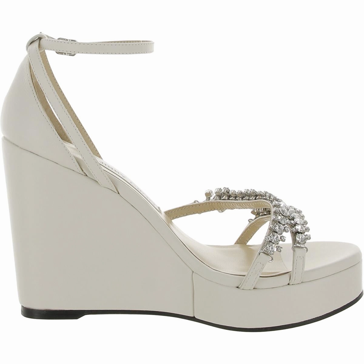Bing  Womens Dressy Leather Wedge Sandals