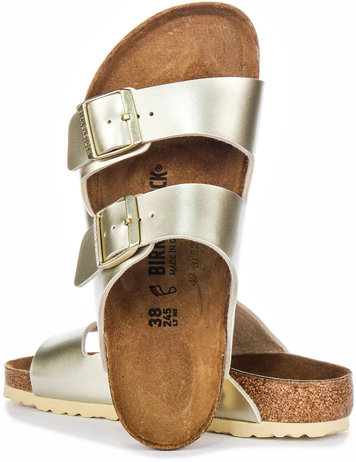 Birkenstock Arizona Kids BS In Gold Meta For Juniors