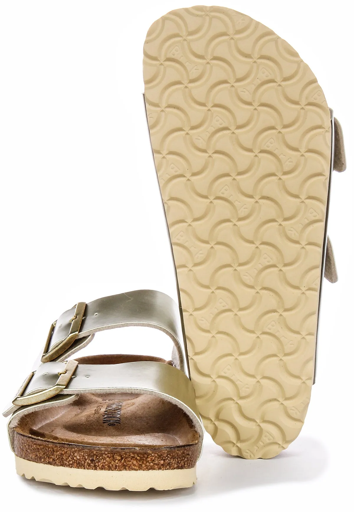 Birkenstock Arizona Kids BS In Gold Meta For Juniors