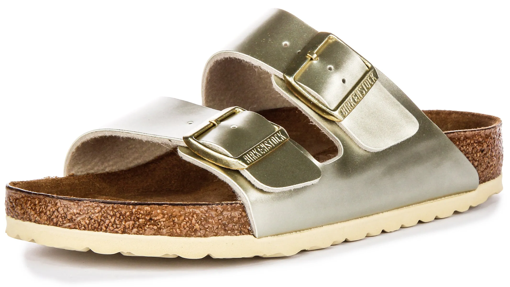 Birkenstock Arizona Kids BS In Gold Meta For Juniors