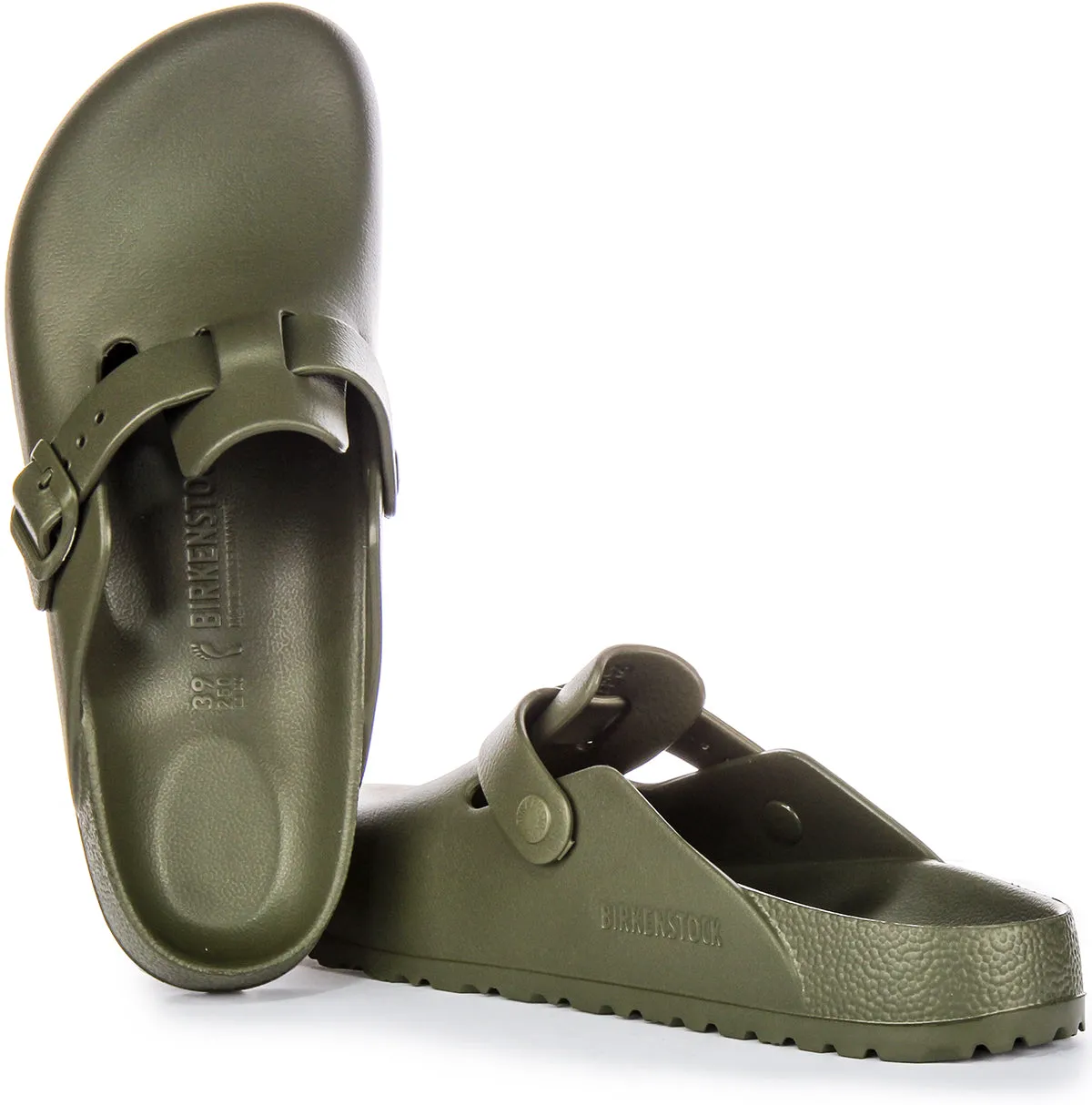 Birkenstock Boston Eva In Khaki | Narrow Fit