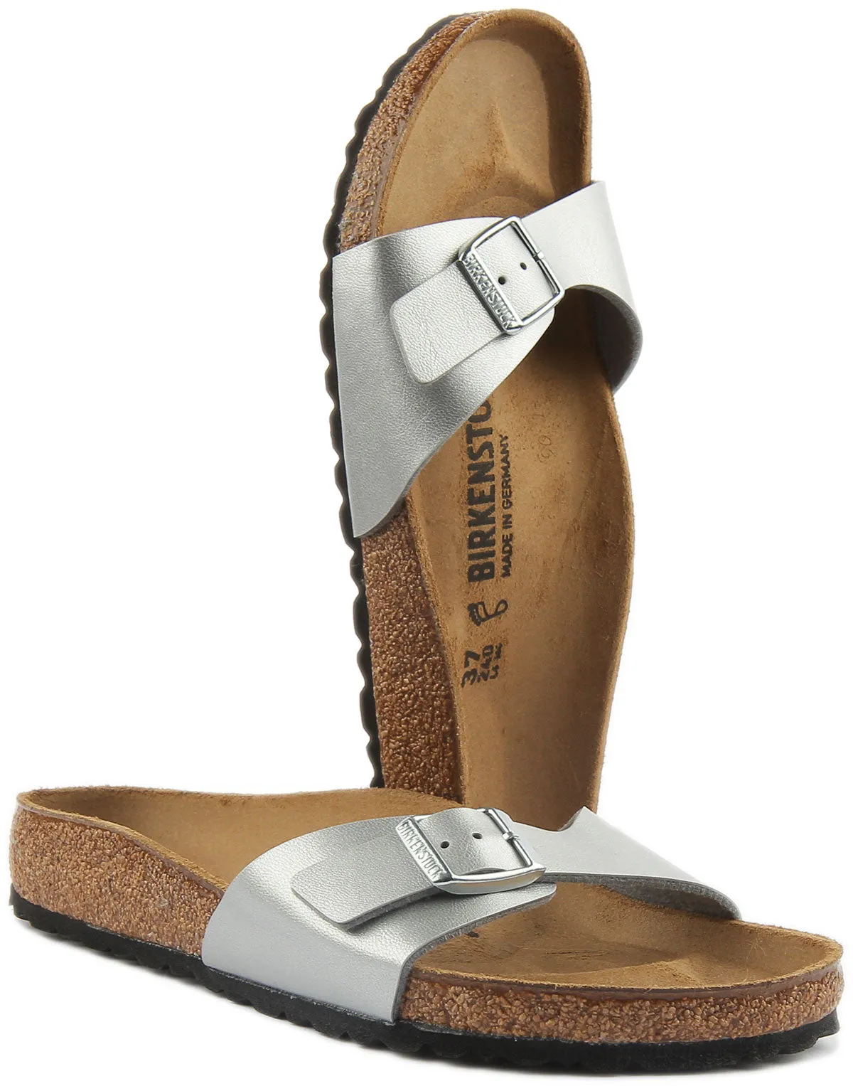 Birkenstock Madrid Sandals In Silver | Regular Fit