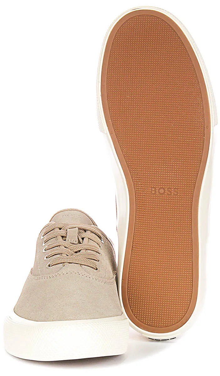 Boss Aiden Tennis Suede In Beige For Men