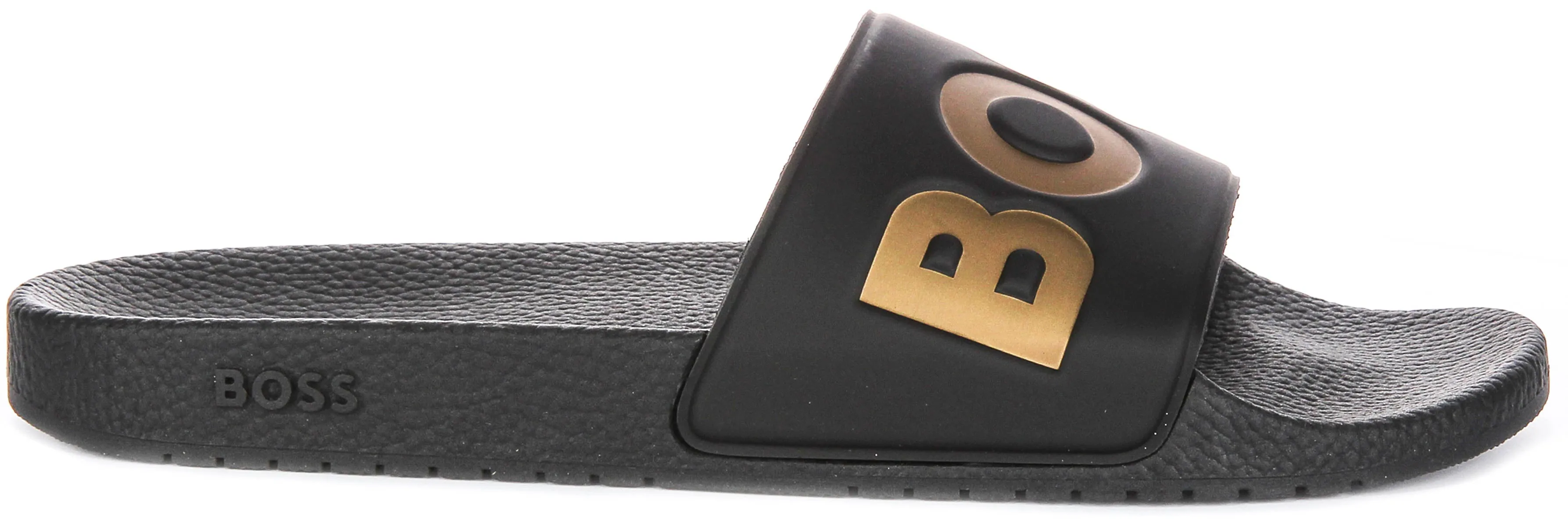 Boss Aryeh Slide In Black Gold For Men