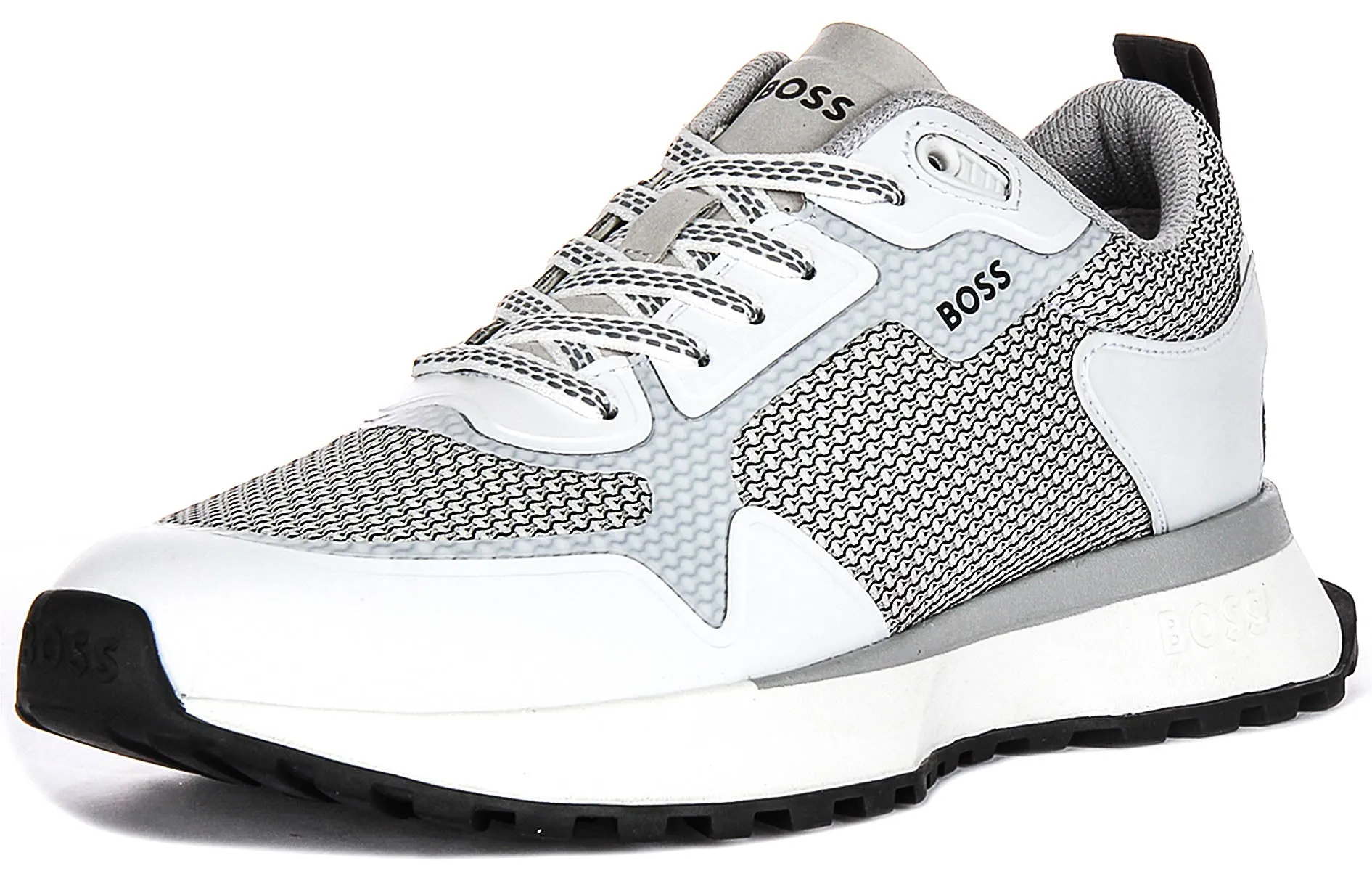 Boss Jonah Runner Mesh In Grey Black For Men
