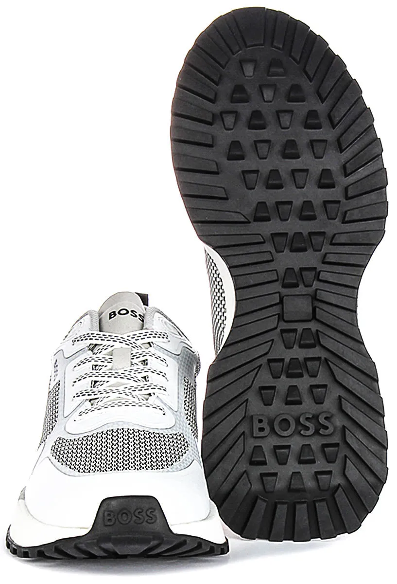 Boss Jonah Runner Mesh In Grey Black For Men