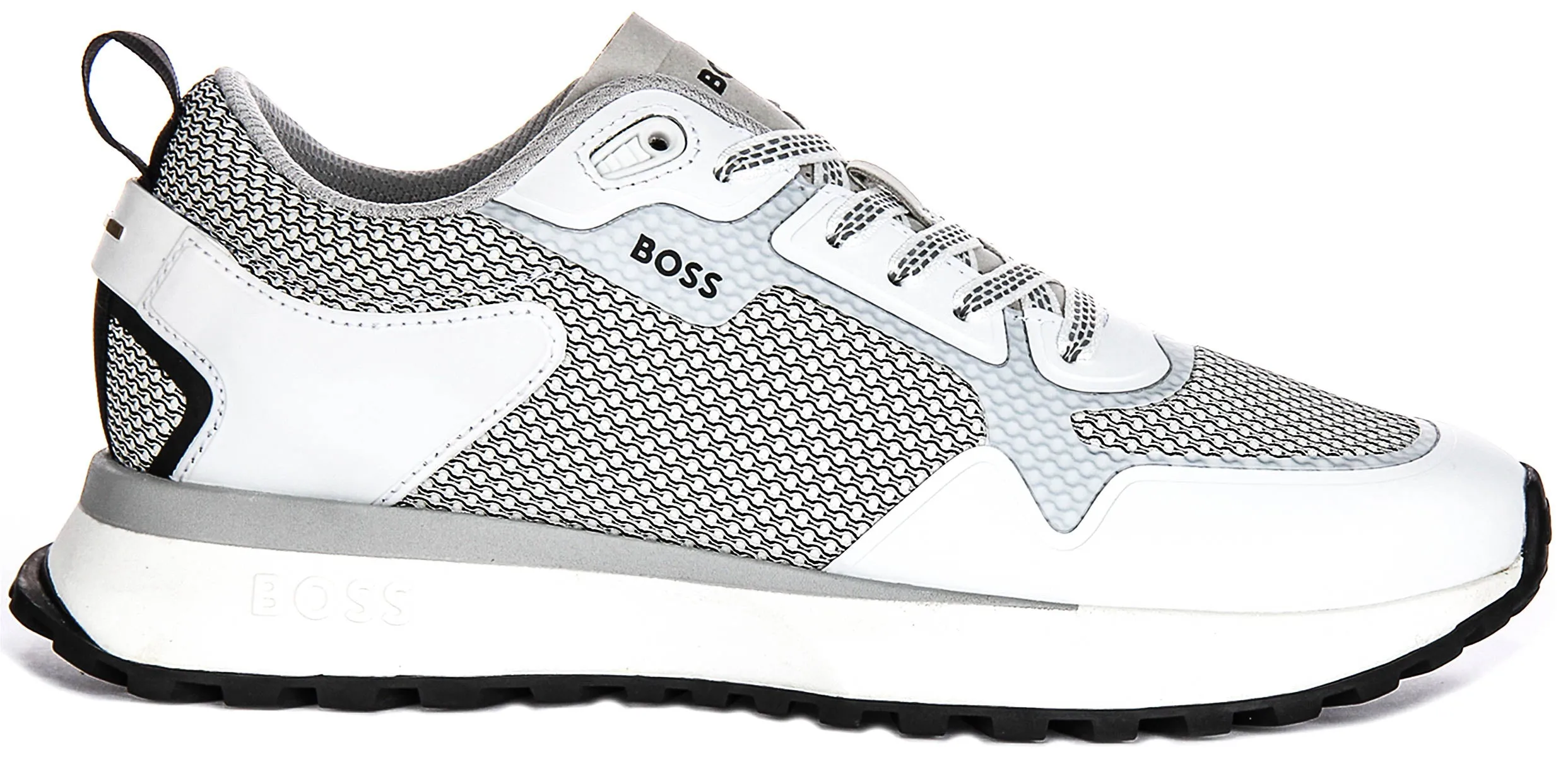 Boss Jonah Runner Mesh In Grey Black For Men