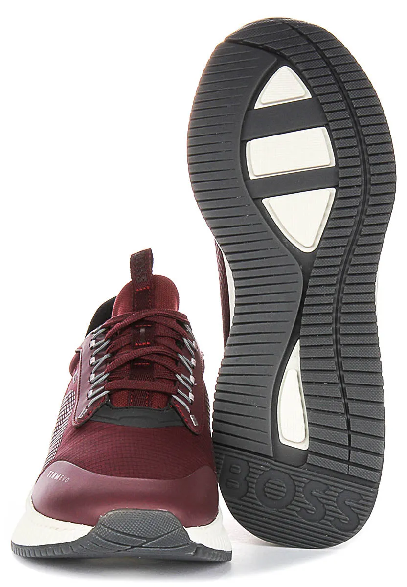 Boss Ttnm Evo Runner In Burgundy For Men