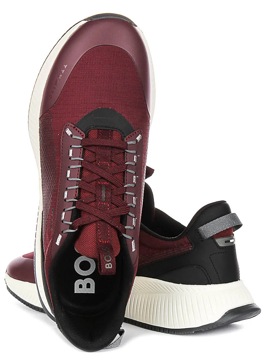Boss Ttnm Evo Runner In Burgundy For Men