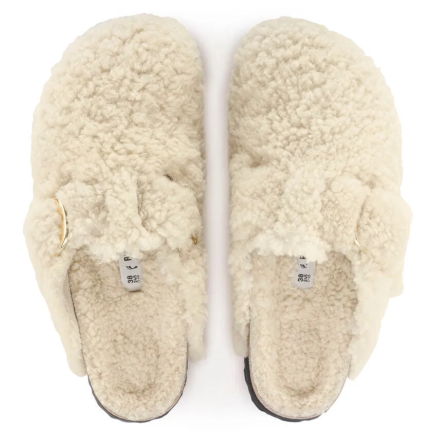 Boston Big Buckle Teddy - Eggshell Shearling||Boston  grosse bougle peluche - Fourrure coquille d'oeuf