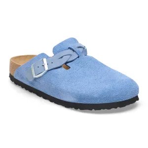 Boston Braided - Elemental Blue Suede and Oiled Leather||Boston tress - Sude et cuir huil bleu lmentaire