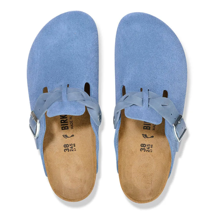 Boston Braided - Elemental Blue Suede and Oiled Leather||Boston tress - Sude et cuir huil bleu lmentaire