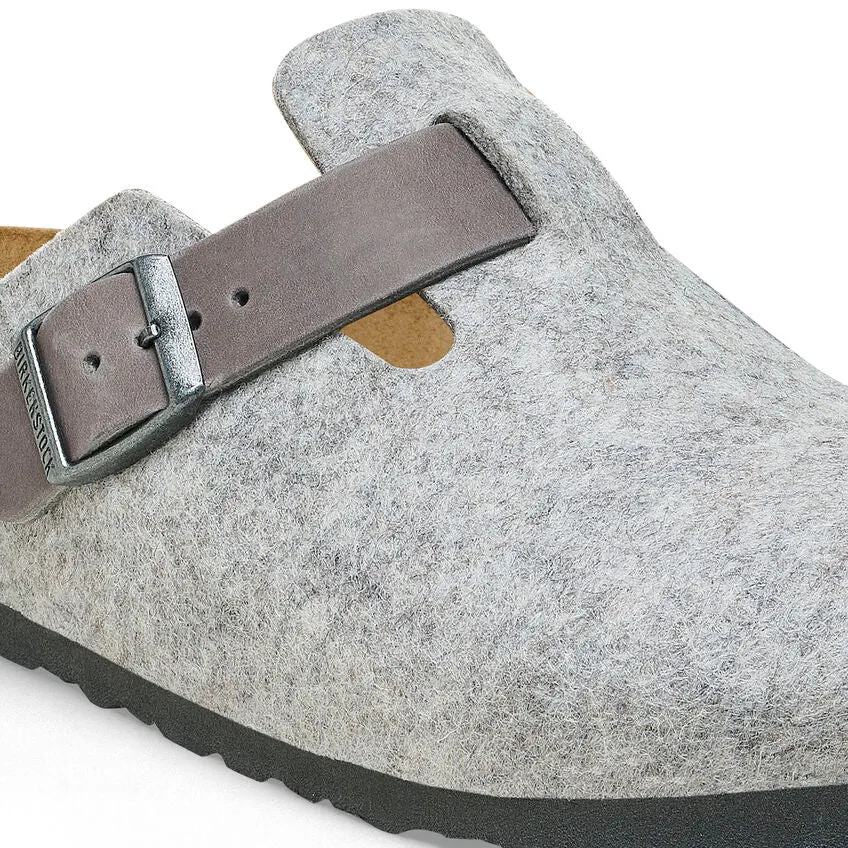 Boston - Light gray felt leather||Boston - Feutre et cuir gris ple
