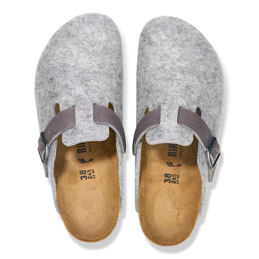 Boston - Light gray felt leather||Boston - Feutre et cuir gris ple