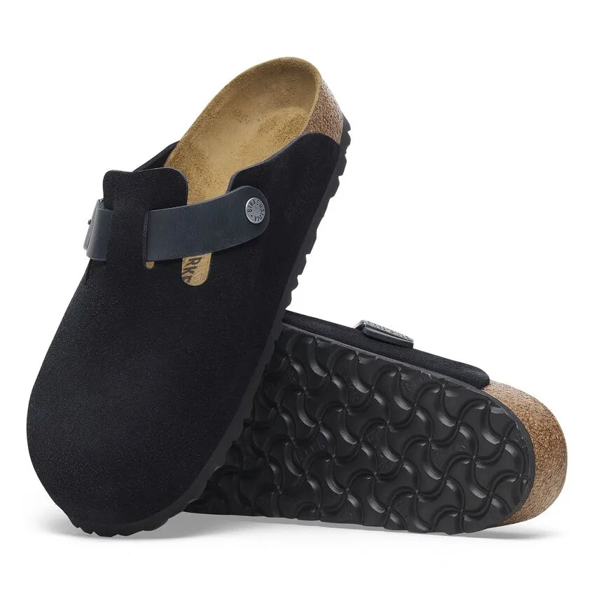 Boston Men - Midnight Suede with oiled leather||Boston pour hommes - Sude avec cuir huil minuit