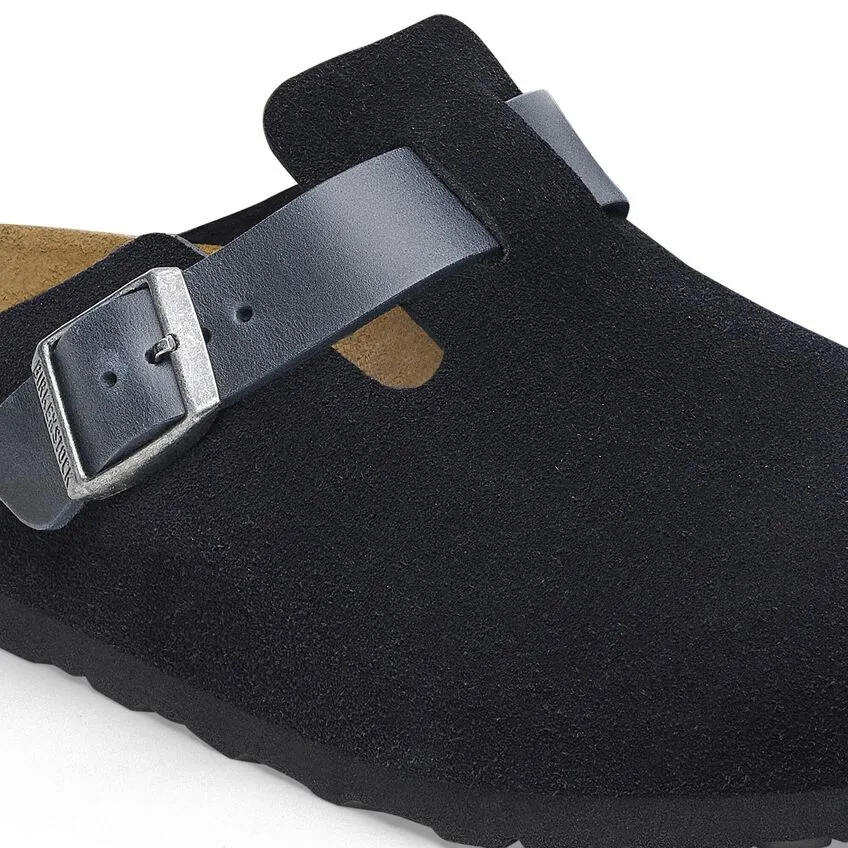 Boston Men - Midnight Suede with oiled leather||Boston pour hommes - Sude avec cuir huil minuit