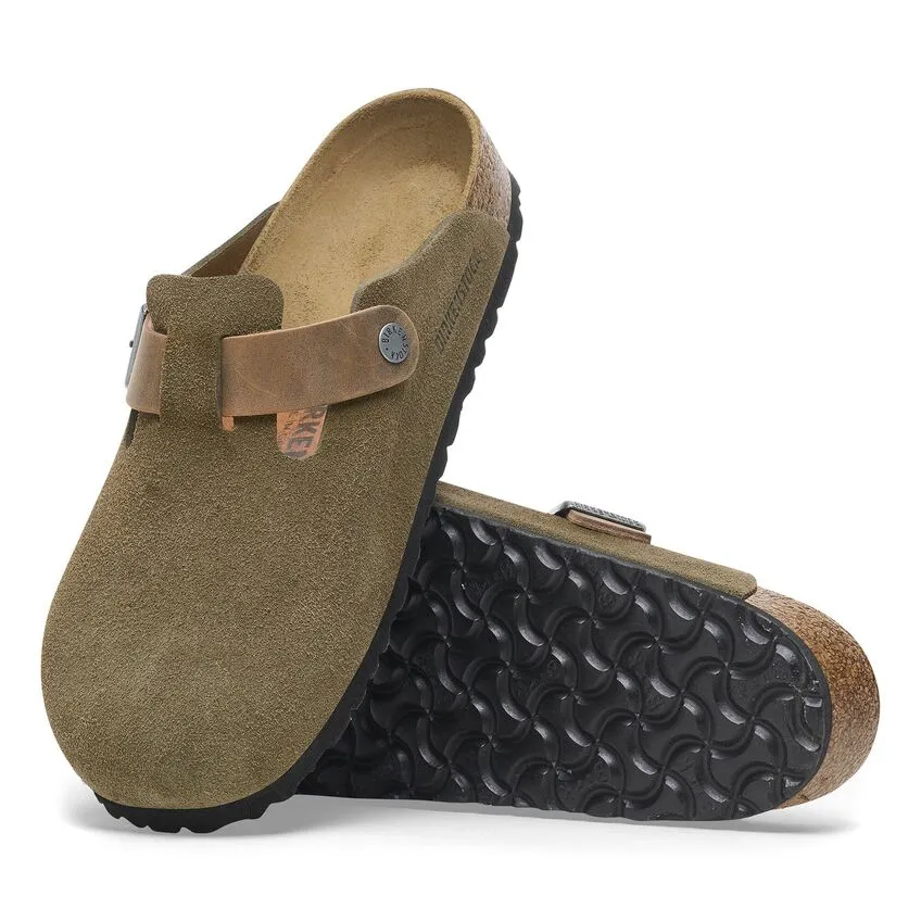 Boston Men - Thyme Suede with oiled leather||Boston pour hommes - Sude avec cuir huil thym