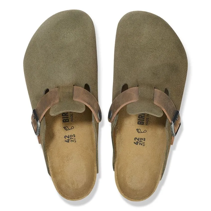 Boston Men - Thyme Suede with oiled leather||Boston pour hommes - Sude avec cuir huil thym