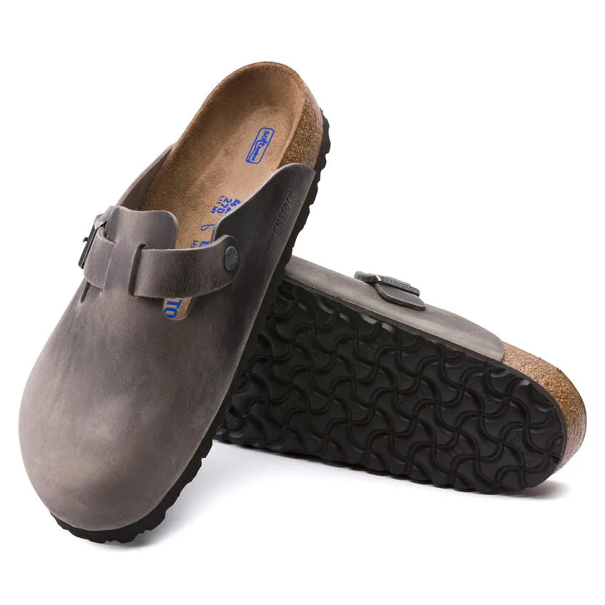 Boston Soft - Iron Oiled Leather||Boston assise plantaire souple - Cuir huil fonte