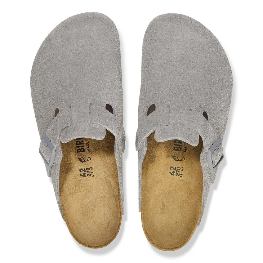 Boston Women - Stone Coin Suede||Boston pour femmes - Sude gris pierre