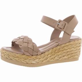 Cecilia Womens Braided Leather Platform Sandals