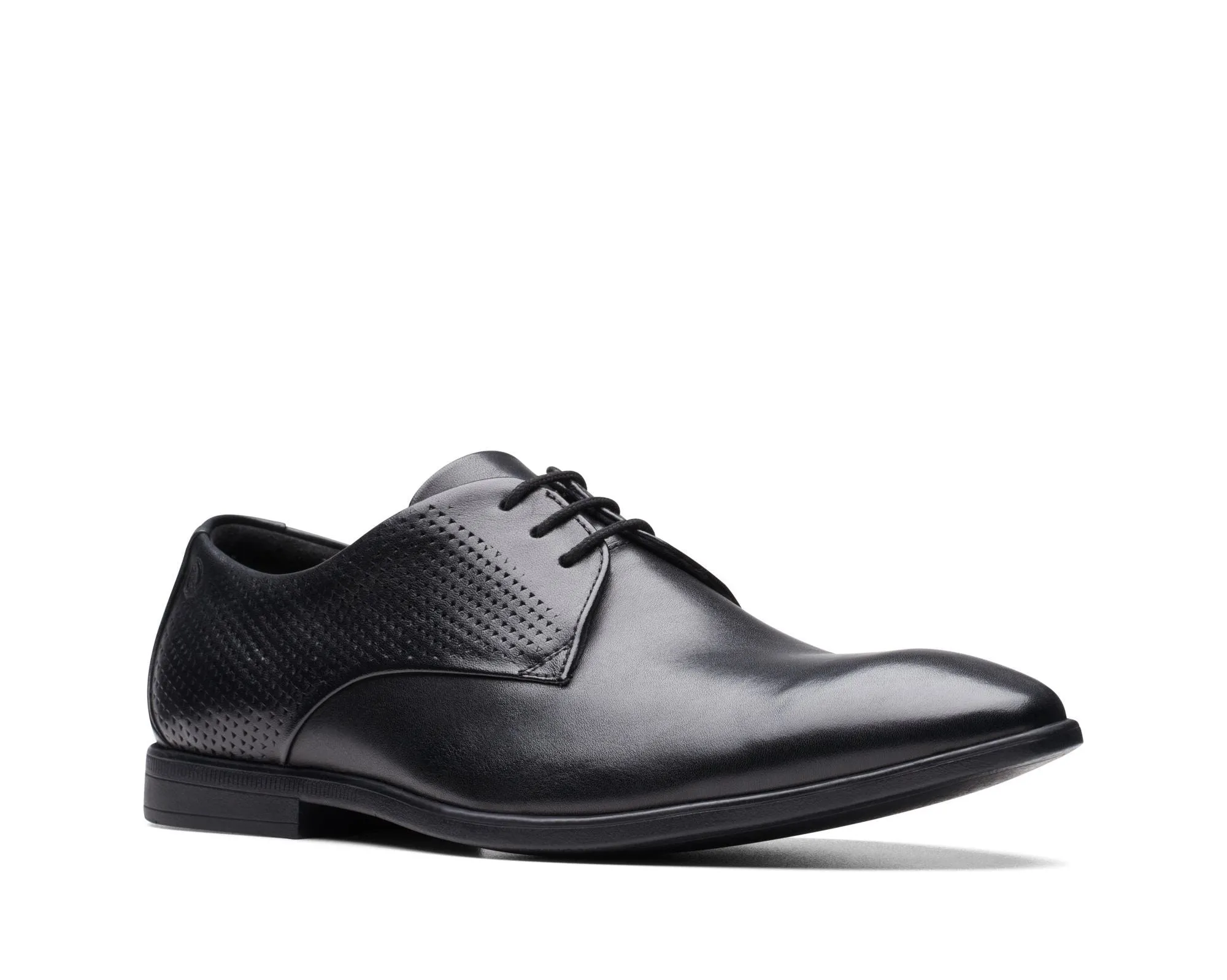 Clarks Boswyn Lace Black Leather - Standard Width