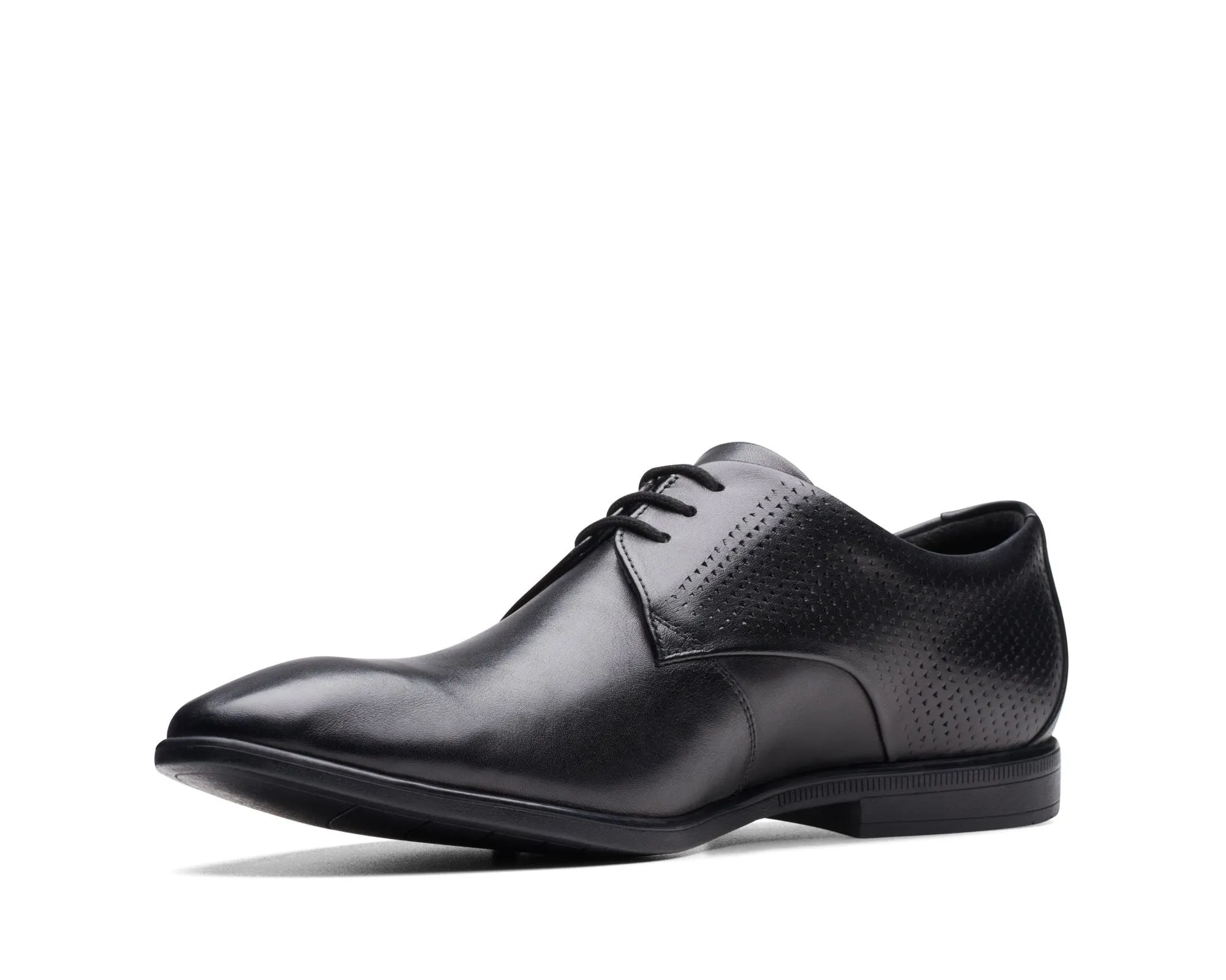 Clarks Boswyn Lace Black Leather - Standard Width