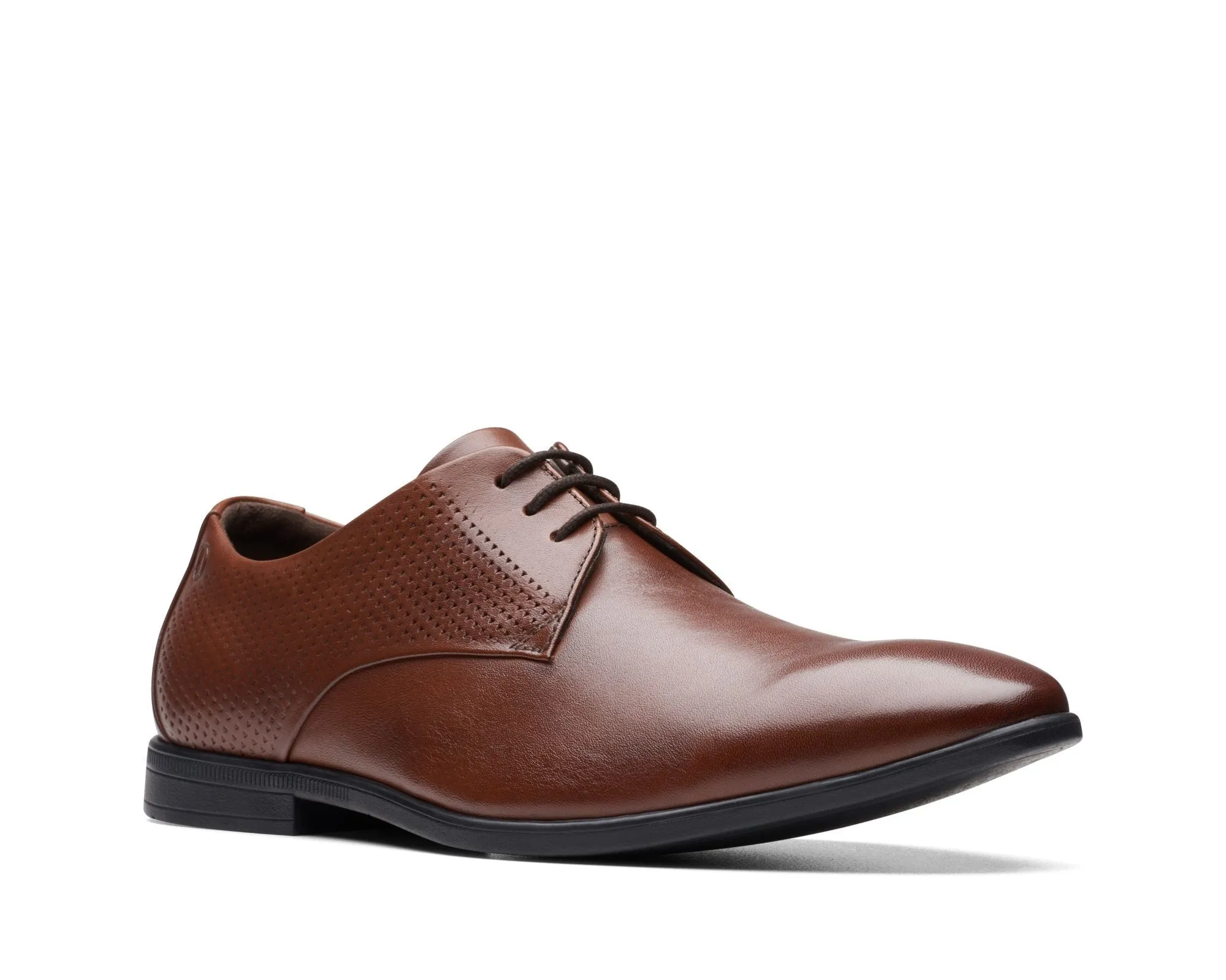 Clarks Boswyn Lace Dark Tan Leather - Standard Width