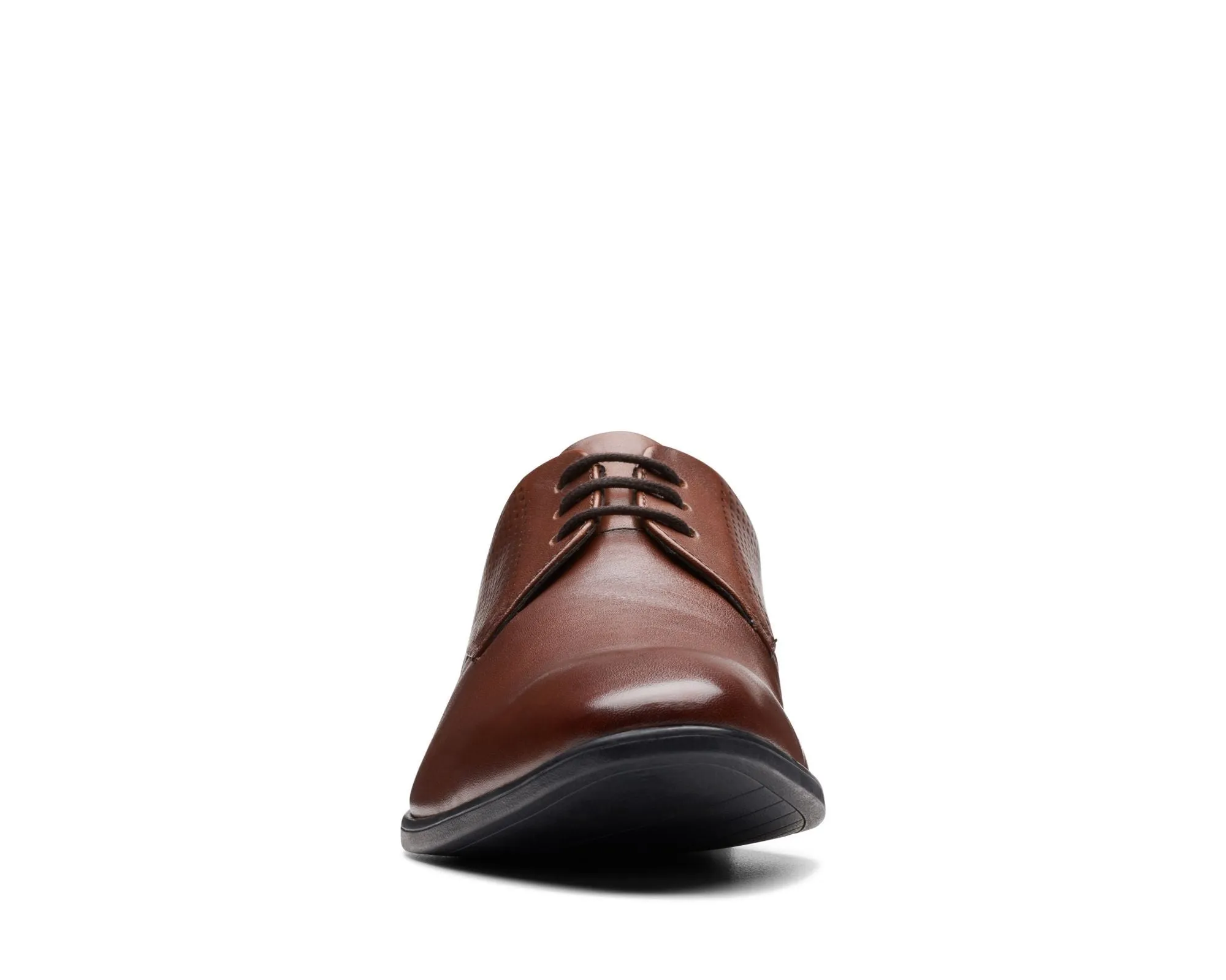Clarks Boswyn Lace Dark Tan Leather - Standard Width