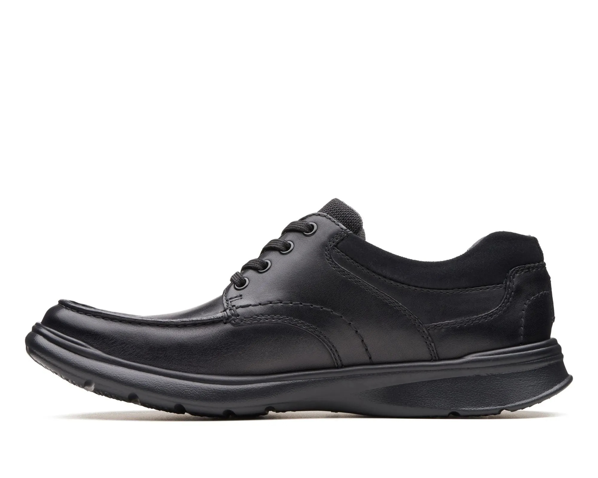 Clarks Cotrell Edge Black Smooth Leather - Wide Width