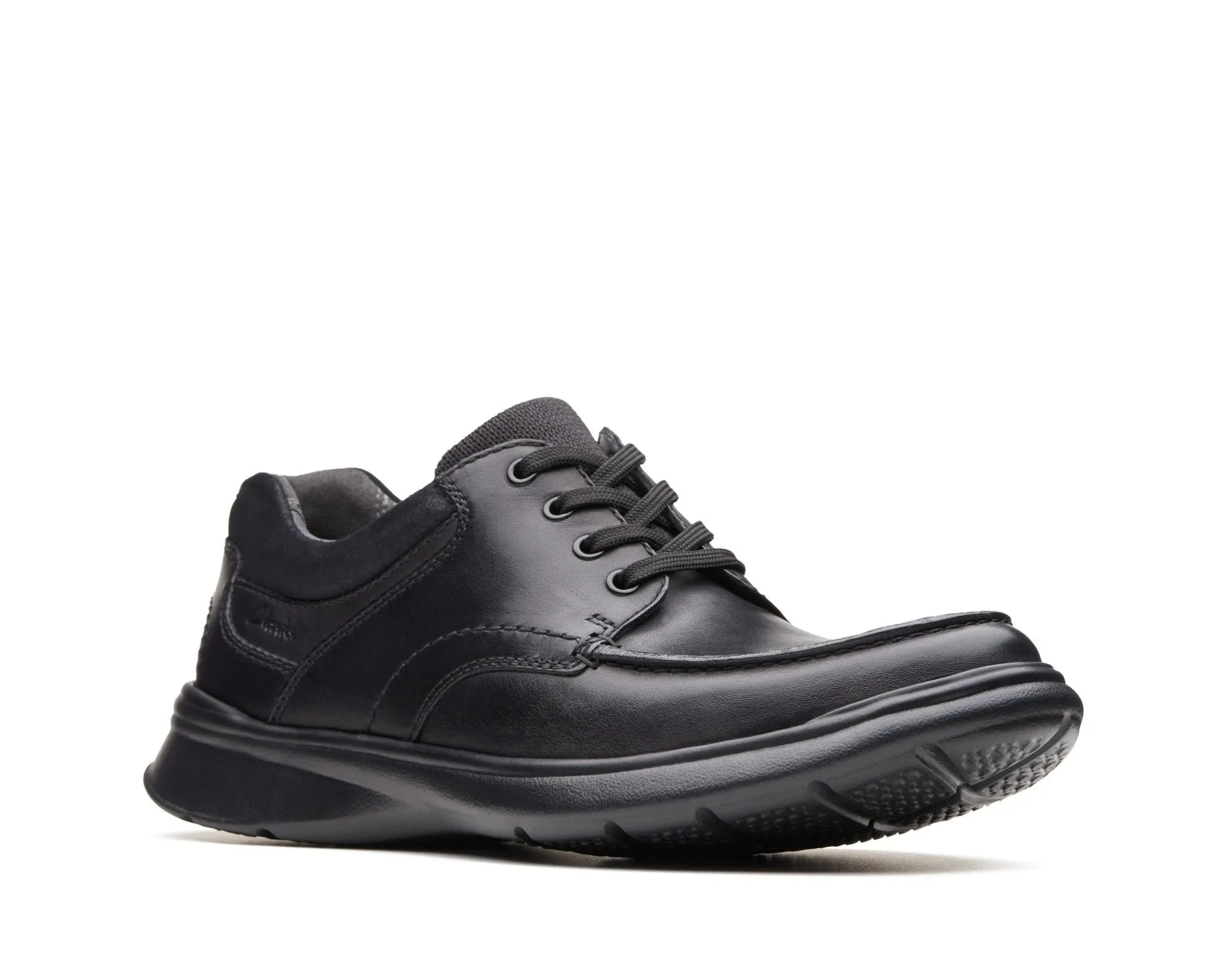 Clarks Cotrell Edge Black Smooth Leather - Wide Width