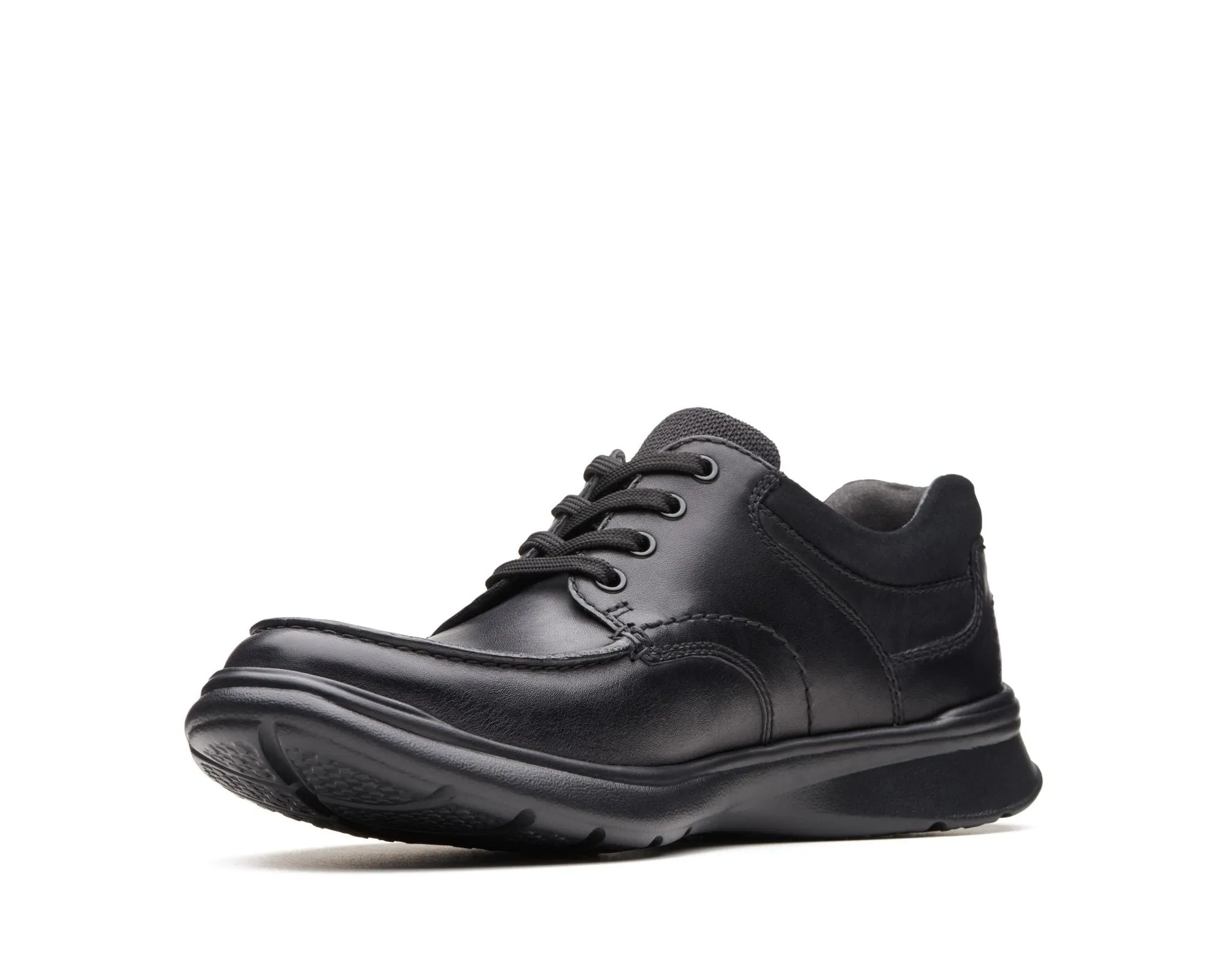 Clarks Cotrell Edge Black Smooth Leather - Wide Width
