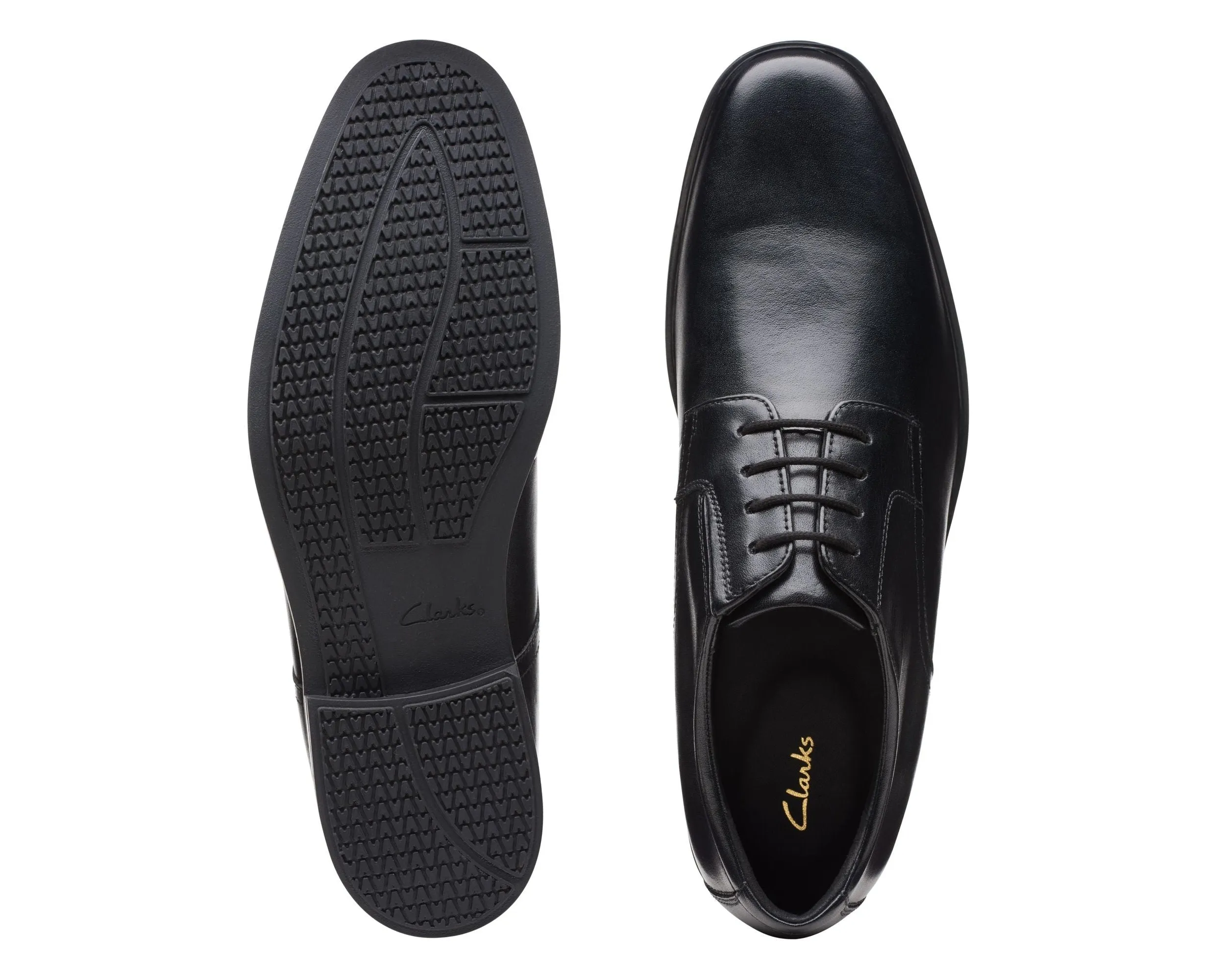 Clarks Howard Walk Black Leather - Wide Width