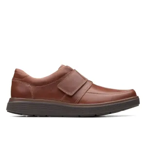 Clarks Un Abode Strap Dark Tan Leather - Wide Width